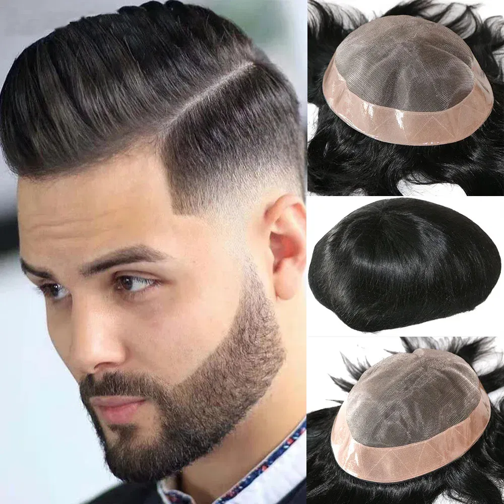 Toupee Color: 5R#, Toupee Density: 110%, Length: 6 inches, Toupee Size: 7x9, Toupee Design: free - 20MM Curly Brown Black Super Durable Mono Lace&Pu Mens Toupee Wig Human Hair 15mm Capillary Prosthesi Weave Replacement For Male