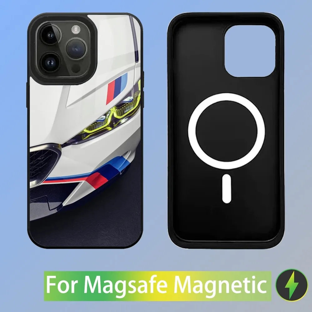 Color: Clear, Material: PU - Cool Sport Car B-BMW Phone Case For iPhone 16,15,14,13,12,11,Plus,Pro,Max Mini Magsafe Magnetic Wireless Charging