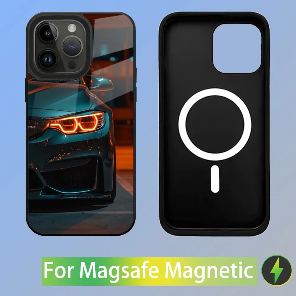 Color: Clear, Material: PU - Cool Sport Car B-BMW Phone Case For iPhone 16,15,14,13,12,11,Plus,Pro,Max Mini Magsafe Magnetic Wireless Charging
