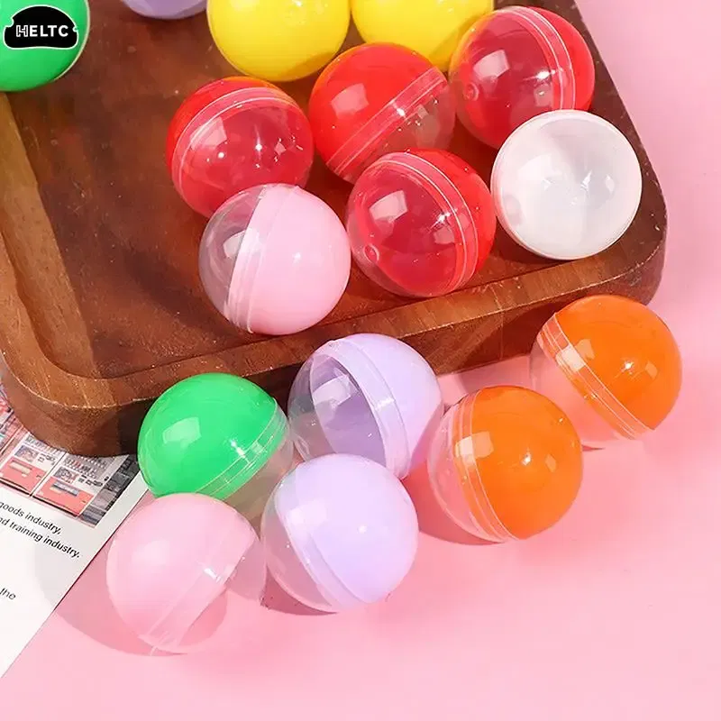 Color: MINT GREEN - 50pc Mini 28/32MM Clear Transparency Plastic Capsule Toy Surprise Ball Tiny Container Making Things Model Gashapon toy Random