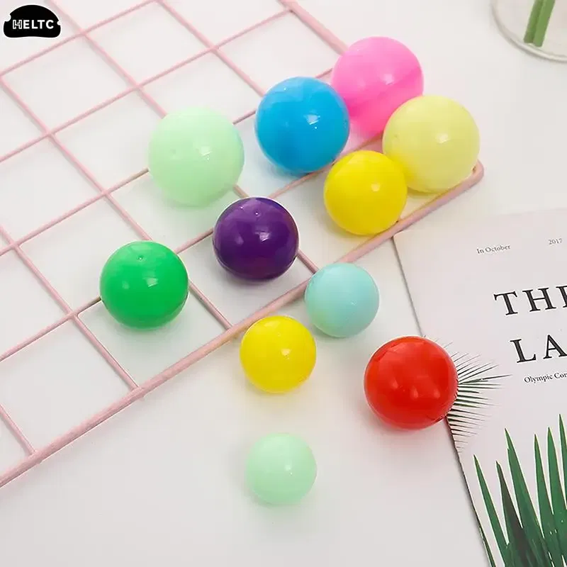 Color: MINT GREEN - 50pc Mini 28/32MM Clear Transparency Plastic Capsule Toy Surprise Ball Tiny Container Making Things Model Gashapon toy Random