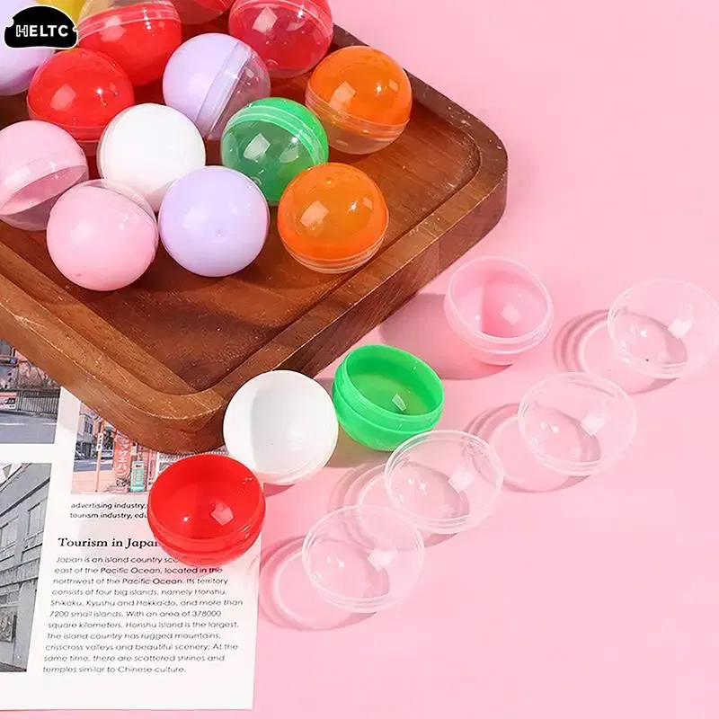 Color: MINT GREEN - 50pc Mini 28/32MM Clear Transparency Plastic Capsule Toy Surprise Ball Tiny Container Making Things Model Gashapon toy Random
