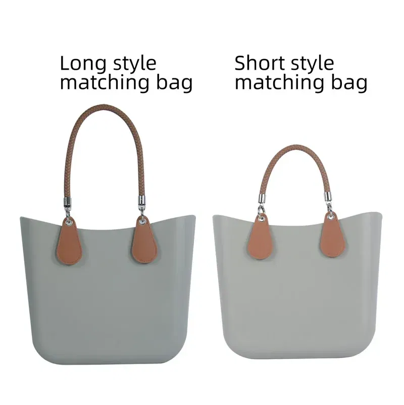 Color: Dark Grey, Ships From: CHINA - New 1 pair Obag PU Woven braided leather Rope Handles straps round handlefor O Bag accessoires