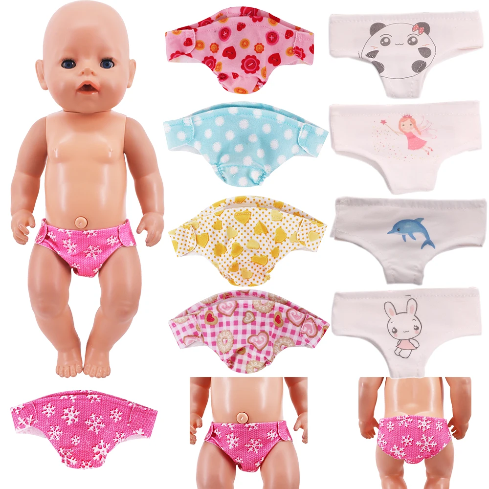 Color: WHITE - Reborn Doll Panties,Cute Pattern Underwear Panties Accessories Fits 43Cm Newborn Baby Doll,18 Inch American Girl Doll,Girl Gifts