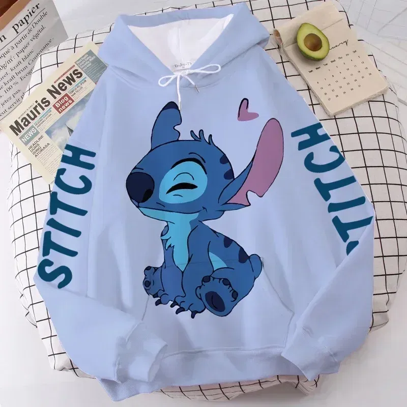 Color: PURPLE, Size: 9T - Disney Hoodie Fashion Stitch Angel Monster Letter Cartoon Sweatshirt Pullover Cute Harajuku Unisex Women's Pocket Top
