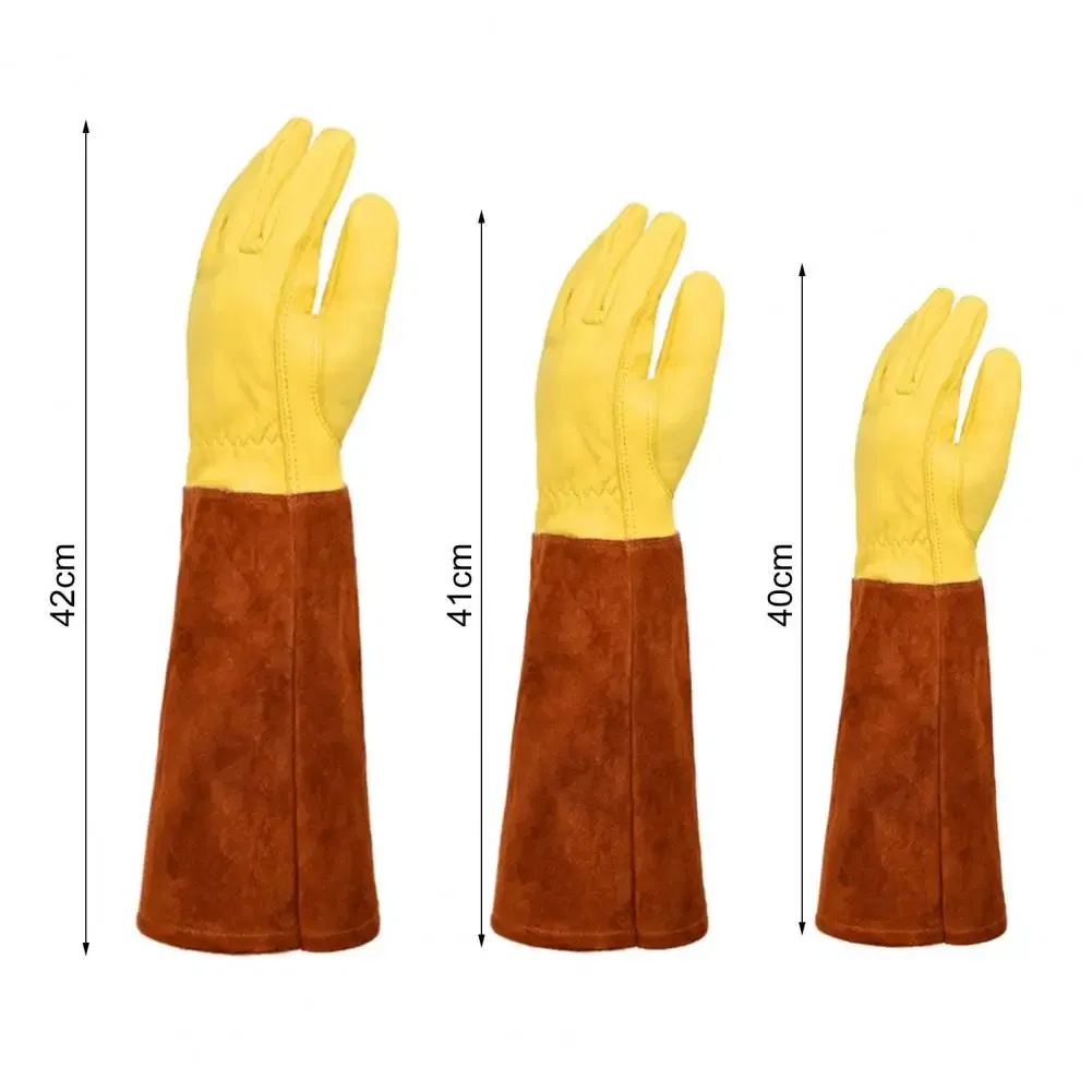 Color: WHITE, Size: L - Pruning Garden Gloves Anti-scratch Faux Leather Protective Gloves Reusable Fruit Picking Shrub Pruning Trimming Hand Protector