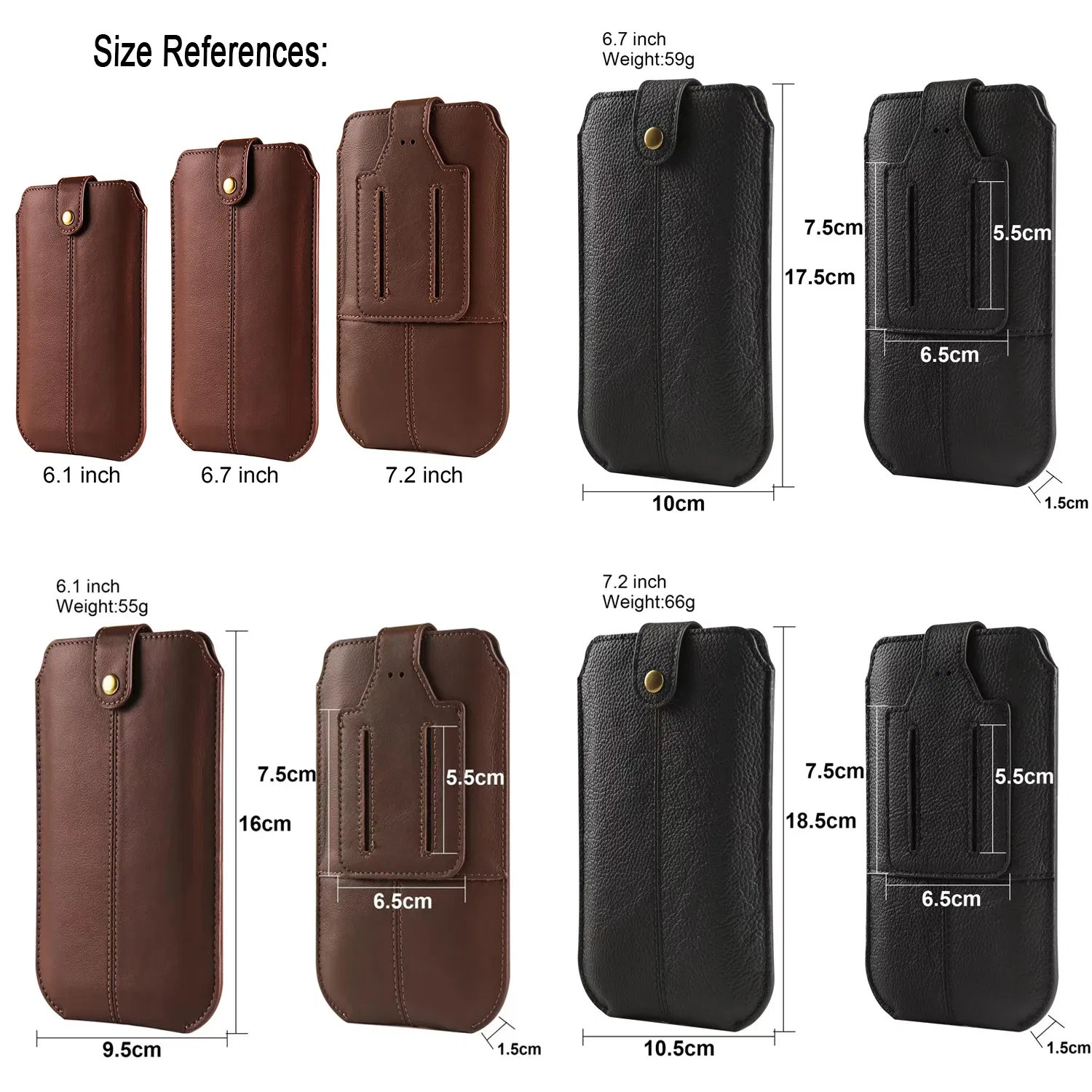 Color: black, Material: ABS - Real Genuine Leather Mobile Phone Pouch Belt Clip Case For Samsung Galaxy S24 S23 FE S22 A53 A54 A55 Men Waist Bag Holster Cover
