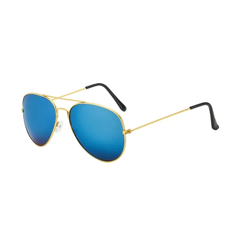 Lenses Color: Ice Blue, Frame Color: Red - Classic Retro Pilot Polarized Sunglasses Men Luxury Metal Black Aviation Sun Glasses Male Fashion Driving Vacation Shades UV400