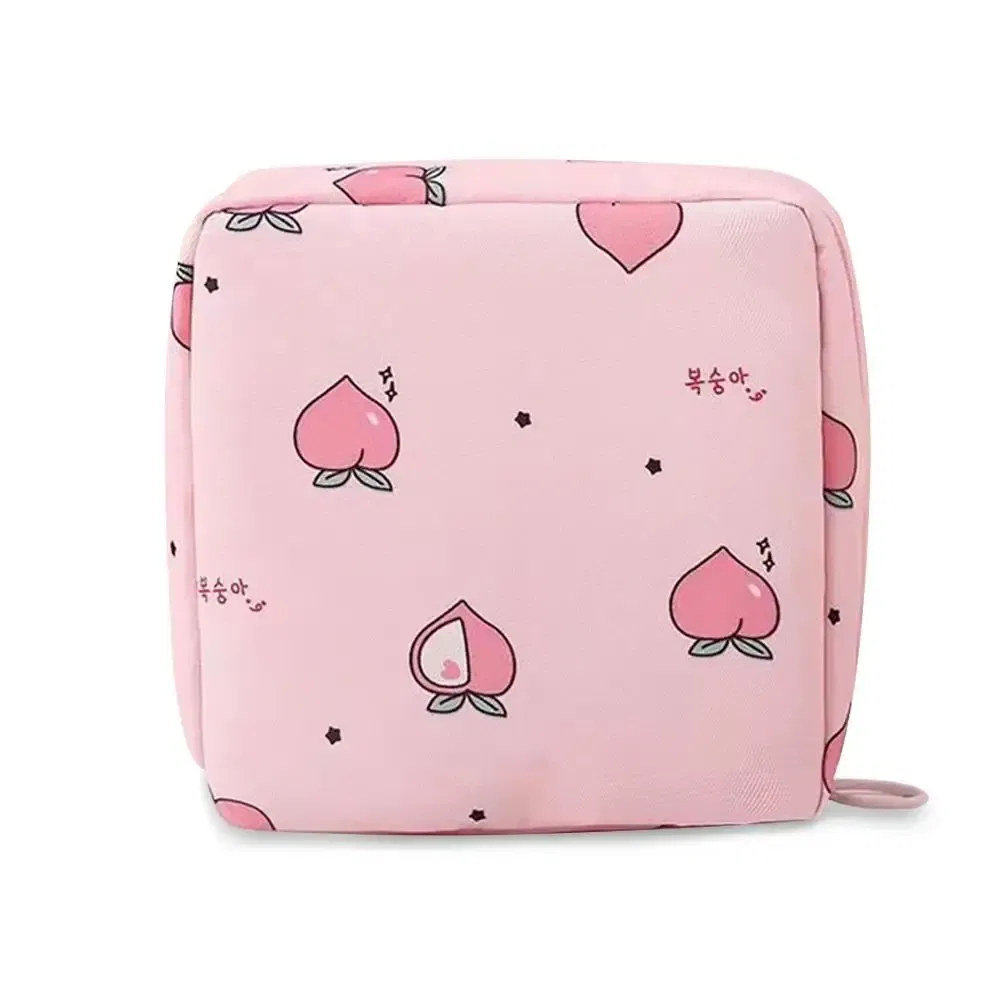 Color: Brown - Girl Napkin Credit Card Holder Headphone Case Coin Clip Sanitary Bag Change Purse Tamper-Proof Storage Bag Sanitary Mat Bag