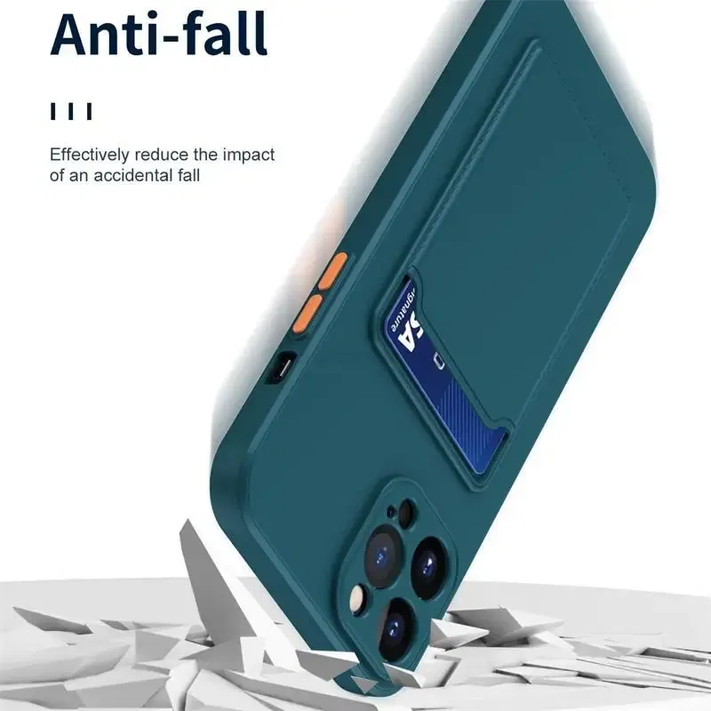 Color: Gold, Material: PE - Card Holder Wallet Case For Samsung Galaxy A32 A53 A33 A13 A52 5G Case on A72 A22 A12 A51 A71 Shockproof Liquid Silicone Cover