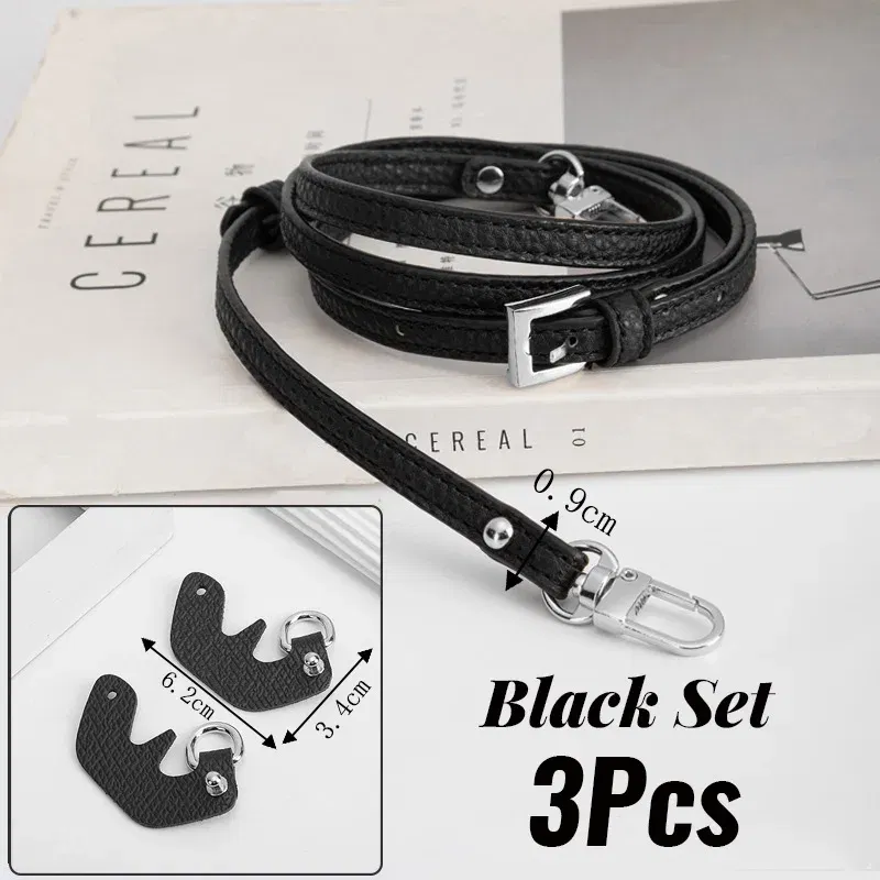 Color: Red Wine - 1 Set Bag Strap For Longchamp Mini Punch-free Genuine Leather Shoulder Strap Set Transformation Crossbody Strap Bag Accessories