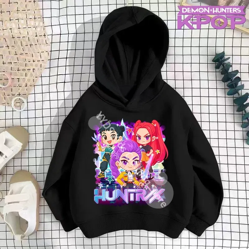 Color: Lavender, Kid Size: 12T - 2025 KPop Demon Hunters Hoodie Fashion Rumi Sweatshirt Pullover Cute Long Sleeve Autumn Boys Girls Cartoon Y2K Hoody Sportswear