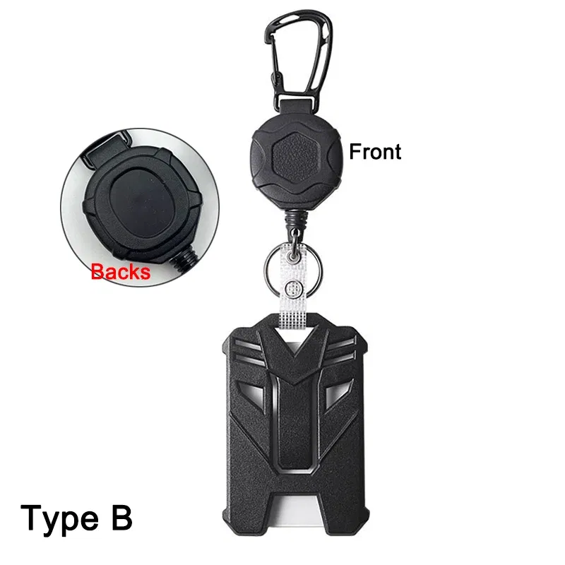 Color: WHITE - ID Card Holder Bus Card Cover Case Badge Reel Clip Badge Clip Heavy Duty Badge Clip Retractable Badge Holder ID Badge Holder