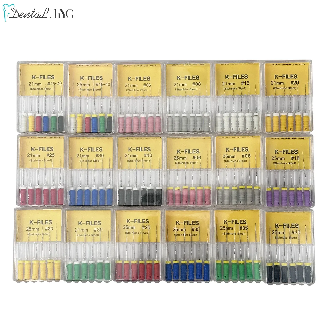 Color: Yellow Black - Dental Tools Root Cannal Endo K File 21mm 25mm Stainless Steel Endodontic Instruments Dentist Dentistry Odontologia