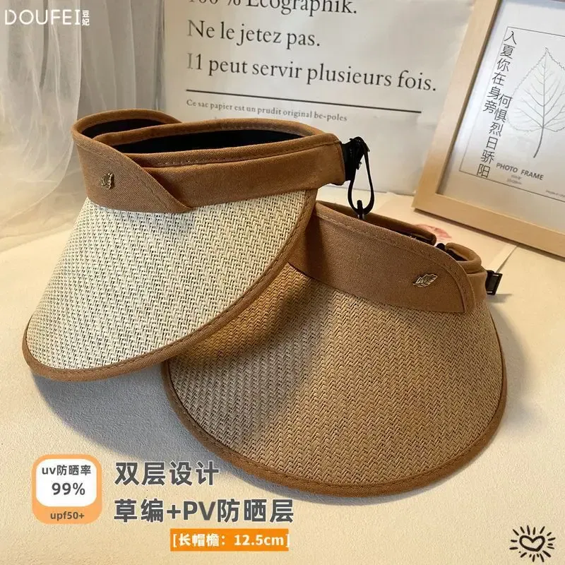 Color: Red, Size: One Size - UV Protection Sun Hat Quick Drying Hat Summer Sports Tennis Golf Empty Top Hat Adjustable Men Women Hat Straw Hat