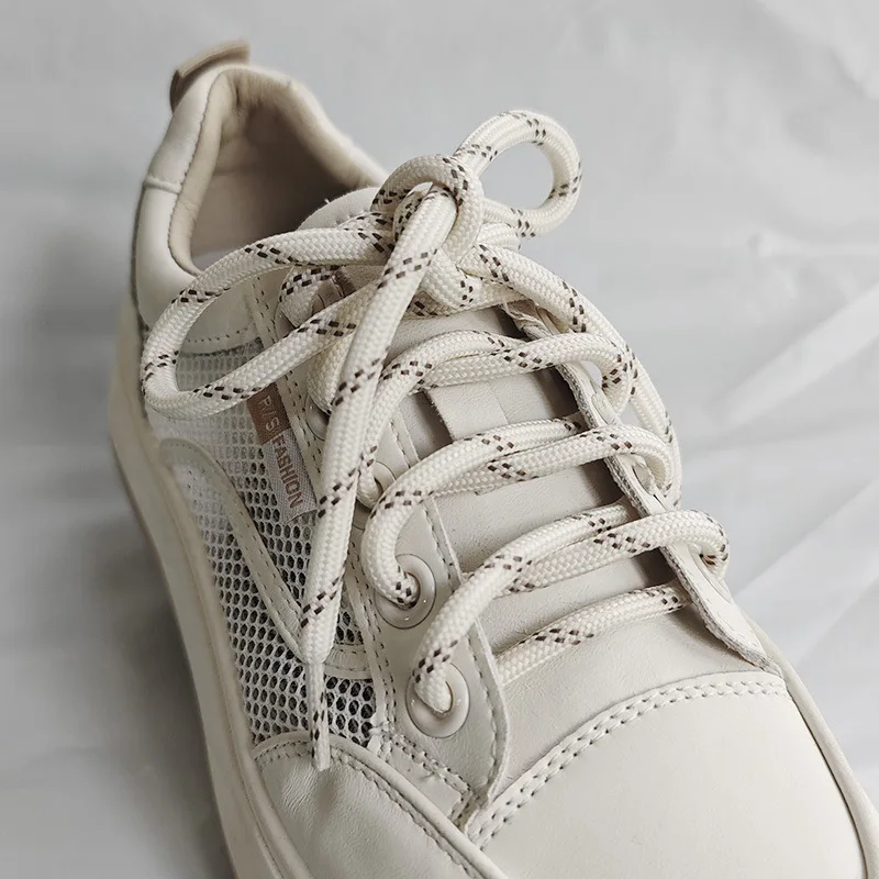 Color: PURPLE, Length: 120cm - Colorful Diagonal Dots Round Rope Shoelaces Coarse Weave Polyester Shoes Laces For Women Men Sports Casual Sneaker DE Tran Shoes