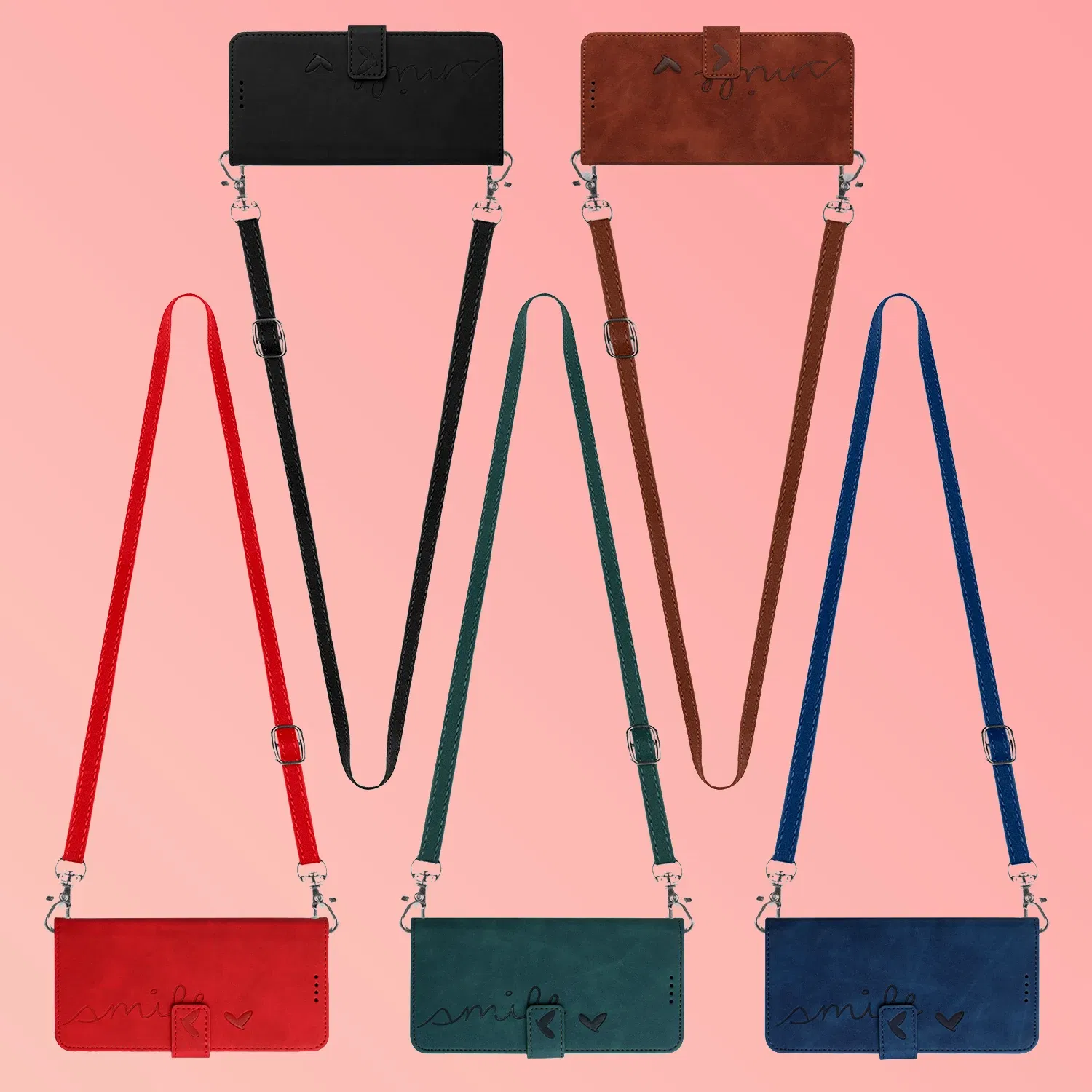 Color: Purple Pink, Ships From: CHINA, Material: EVA - Love Heart Strap Leather Crossbody Phone Wallet Case Book Stand For Google Pixel 8 7 Pro 8A 7A 6A Girls Cute Shoulder Cover