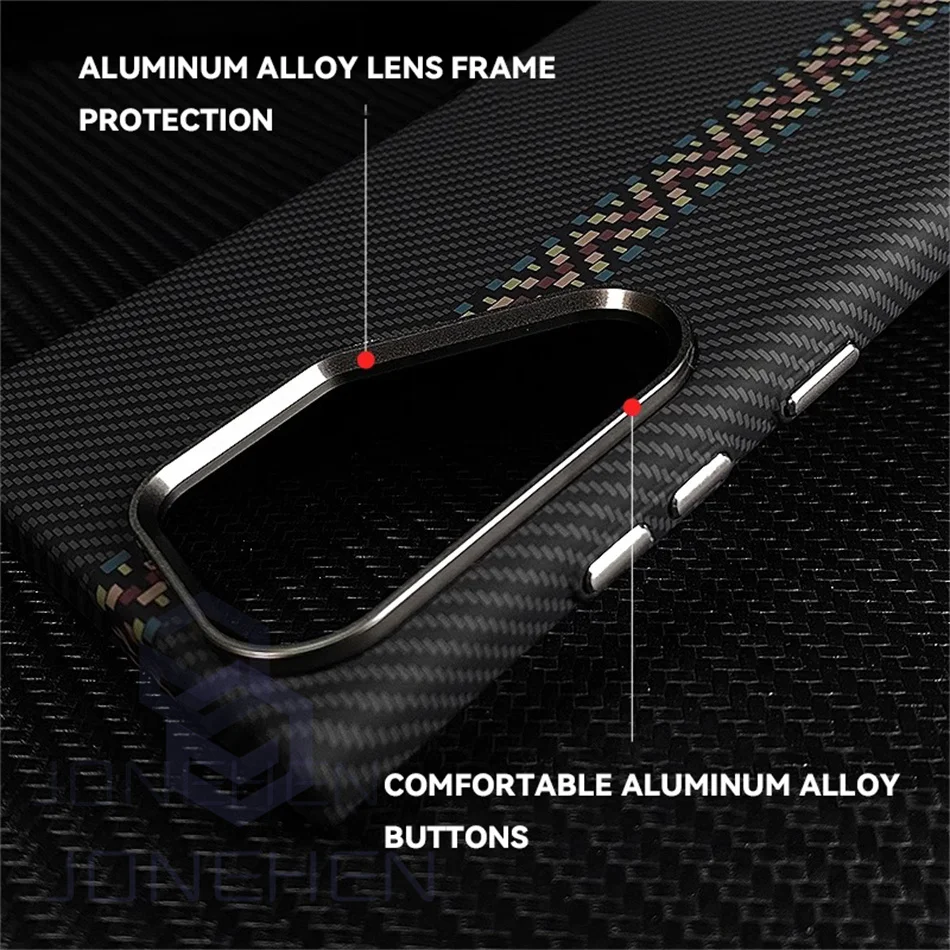 Color: Lemon yellow, Material: Vinyl - Carbon Fibre 3D Relief For MagSafe Case For Samsung Galaxy S24 Ultra S23 Plus Wireless Charge Hard PC Shockproof Magnetic Cover