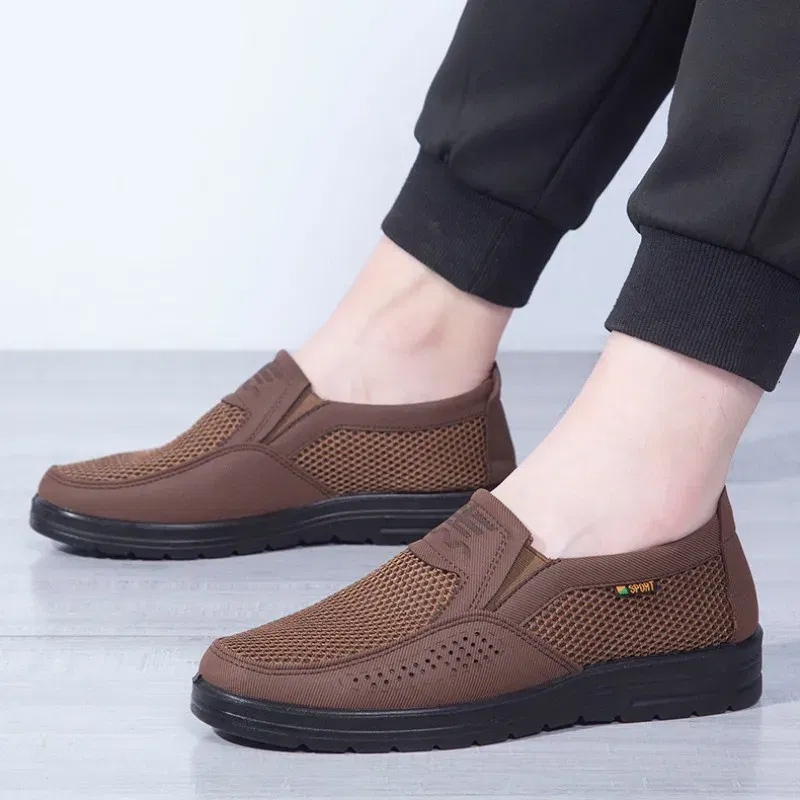 Color: Beige, Shoe Size: 41 - 2023 Summer Hot sale Sneakers Men Fashion Casual Walking Shoes Breathable Mens Loafers Zapatillas Hombre men casual shoes