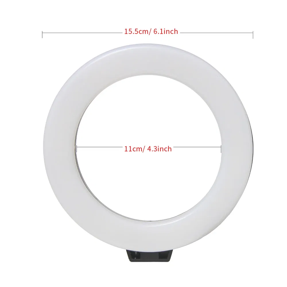 Color: light yellow, Ships From: CHINA - 6inch Mini LED Desktop Video Ring Light Selfie Lamp With Tripod Stand USB Plug Table Lamp For Make TikTok Youtube Makeup Video