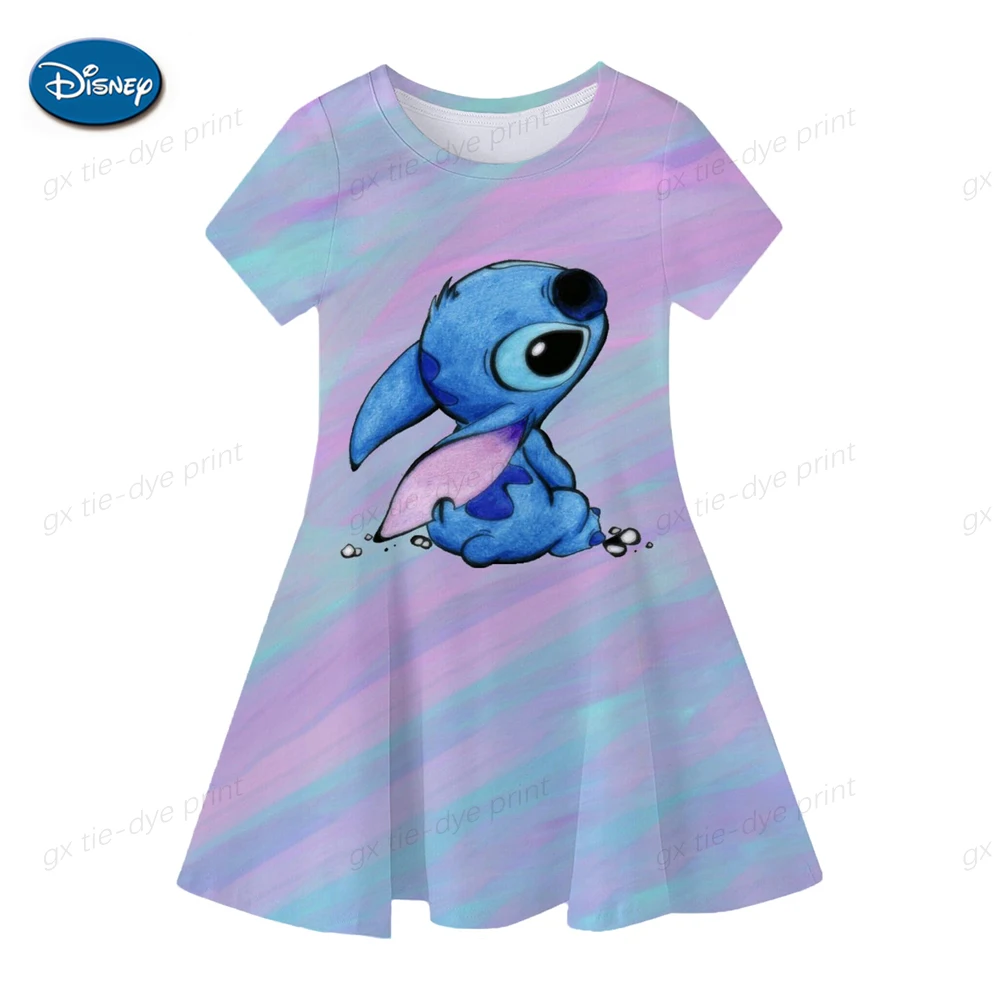 Color: Army Green, Ships From: CHINA, Kid Size: 9 - Fashion Baby Girls Stitch Dress Summer Dress Cartoon Stitch Dress Princess Stitch Dress Children's Girl Clothing 0-14 Years