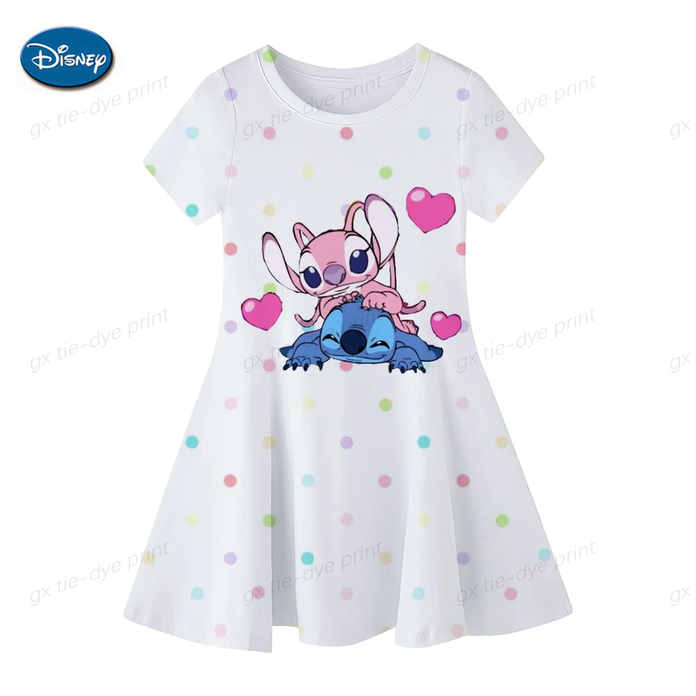 Color: Army Green, Ships From: CHINA, Kid Size: 9 - Fashion Baby Girls Stitch Dress Summer Dress Cartoon Stitch Dress Princess Stitch Dress Children's Girl Clothing 0-14 Years