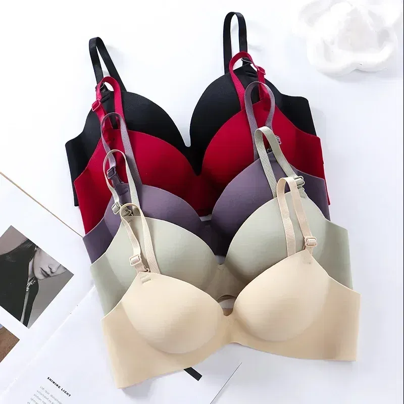 Color: black, Bands Size: 38, Cup Size: A - Women Seamless Bra Sexy Push Up Bralette No Wire Girls Students Breathable Lingerie Fashion 3/4 Cup Wireless Female Lingerie