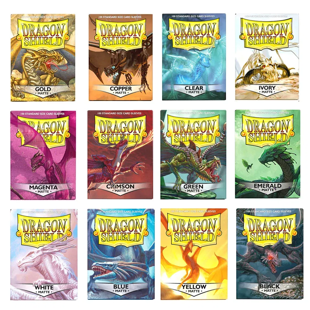 Color: four - 100 PCS/BOX 66x91mm Standard Size Demark Dragon Shield Matte Card Sleeves for MTG/PKM/YGO/TCG Board Game Cards Slevees