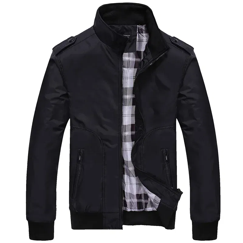 Color: black, Size: 4XL - Bomber Jacket Men Rainproof Windproof Waterproof Jackets Men's Outwear Spring Male Military Coats Classic Fashion Brand Coats