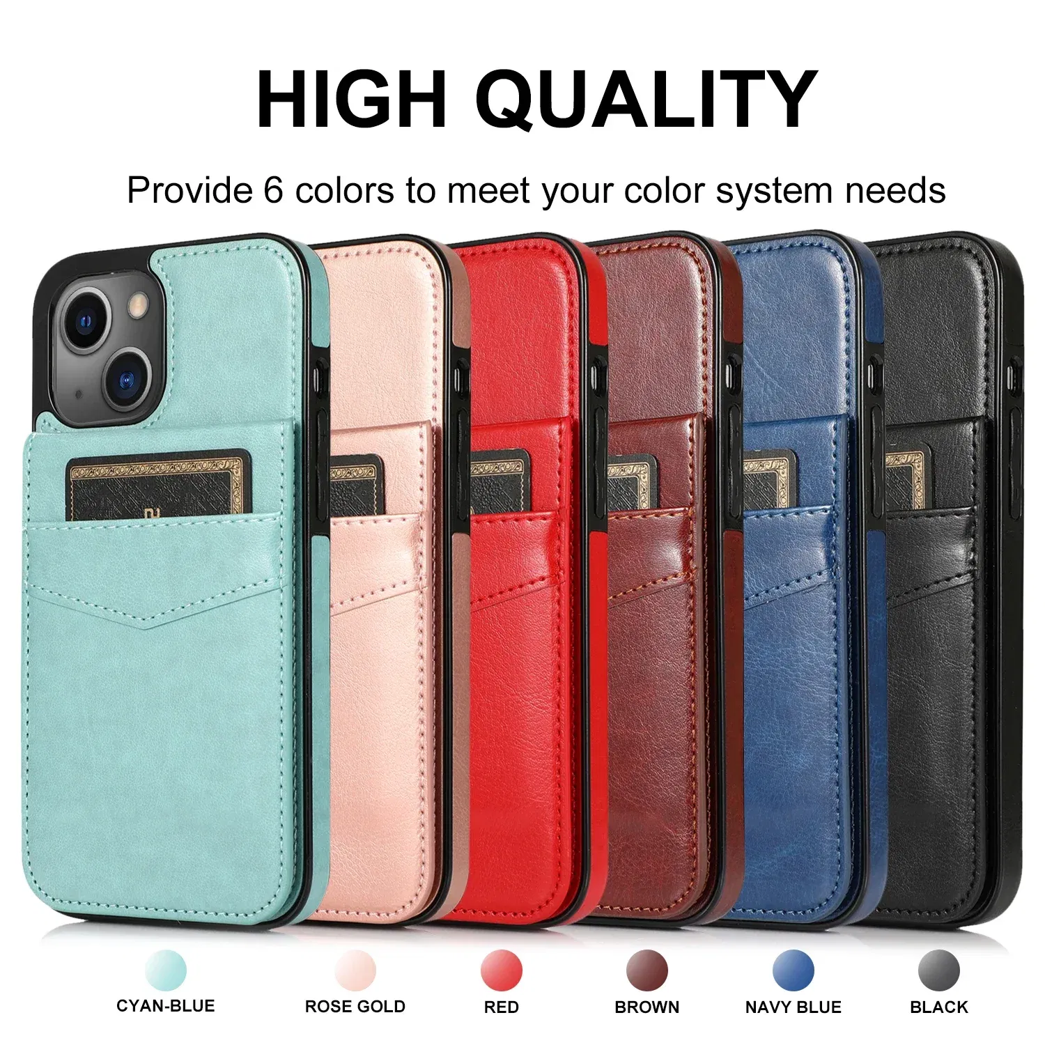 Color: SKY BLUE, Material: PE - Faux Leather Wallet Kickstand Phone Case for IPhone 13 12 Mini 16E 16 15 14 11 Pro Max X XR XS 7 8 Plus Case with Credit Card