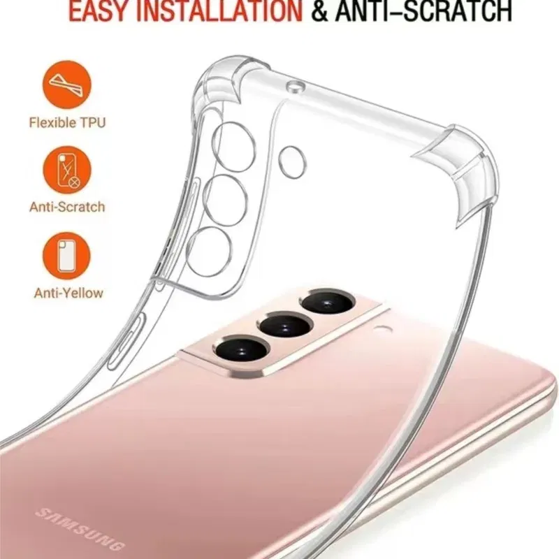 Color: Clear - Clear Shockproof Case for Samsung Galaxy A16 A36 A25 A35 A55 A15 A54 A34 A14 A24 A05S A73 A53 A33 A23 A13 4G 5G Back Cover
