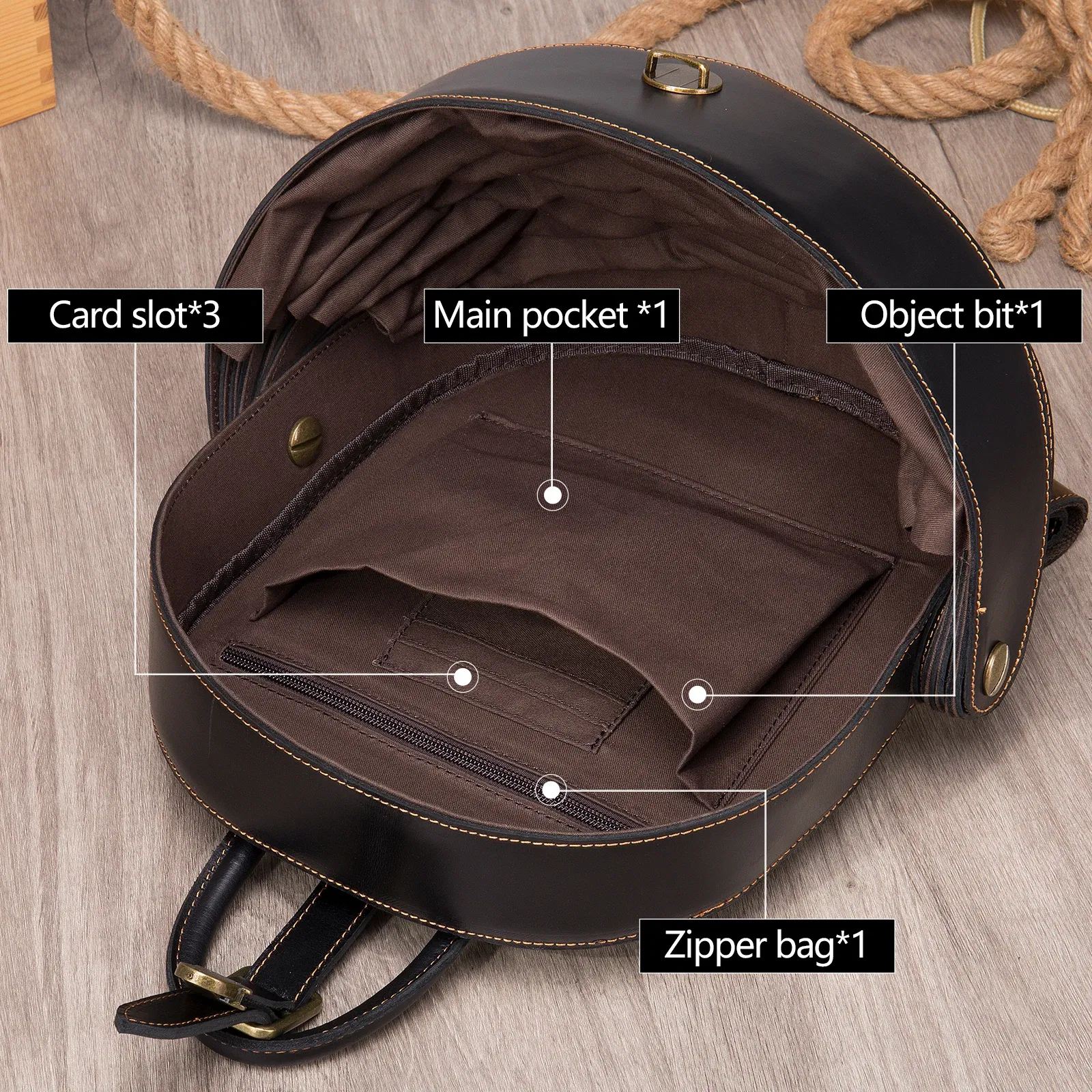 Color: Clear - WESTAL Crazy Horse Leather Backpack for Woman Round Mini Schoolbag Backpack Purse Antitheft Rucksack Ladies Designer Backpacks