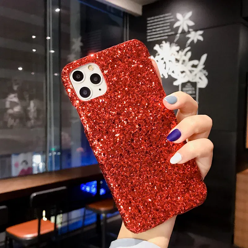 Color: Red, Material: PP - Hard Shiny Diamond Girly Phone Case for iPhone 11 12 13 14 15 Pro Max 14 15Plus
