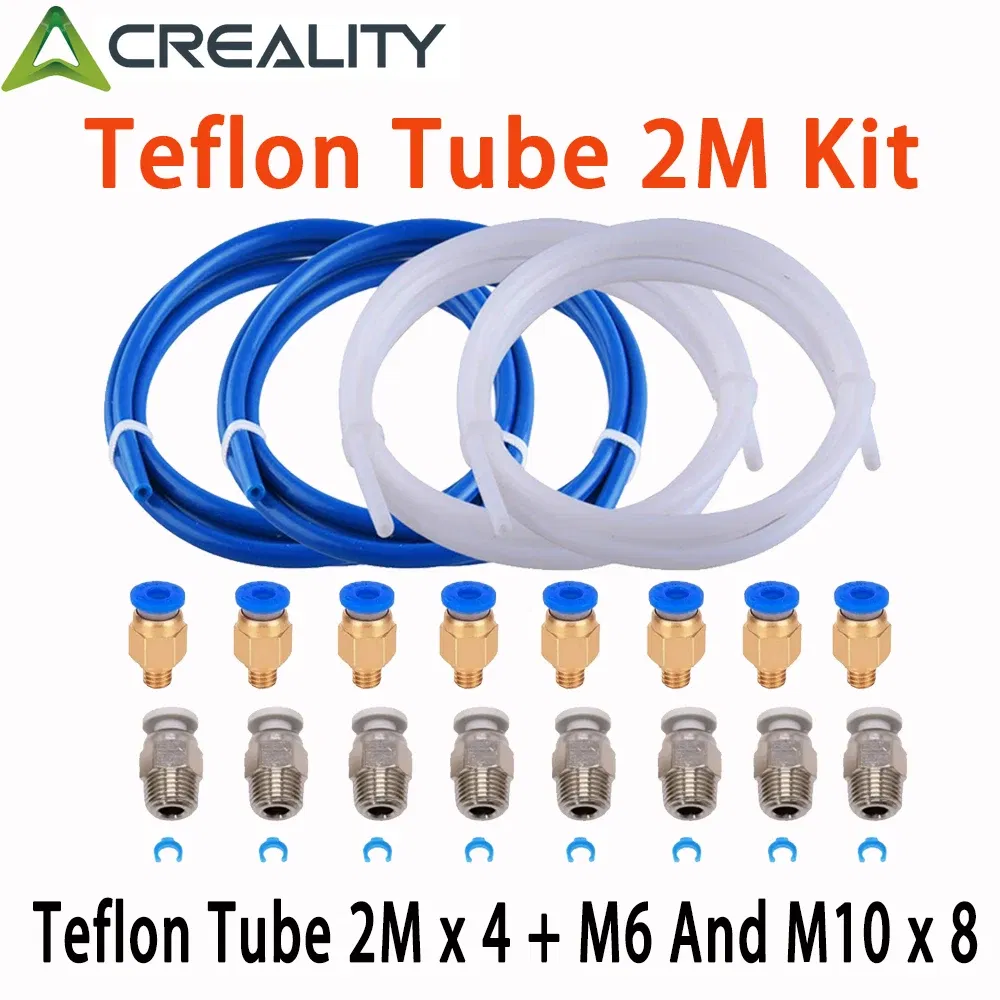 Color: Blue - Creality 1M 2M 3D Printer PTFE Tube Bowden Tubing Upgrades with 8x PC4-M6/PC4-M10 3D Printer Bowden Tube for 1.75mm Filament