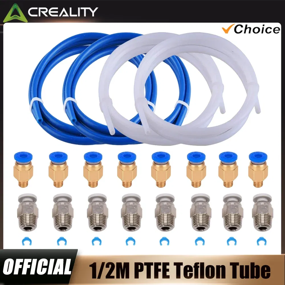 Color: Blue - Creality 1M 2M 3D Printer PTFE Tube Bowden Tubing Upgrades with 8x PC4-M6/PC4-M10 3D Printer Bowden Tube for 1.75mm Filament