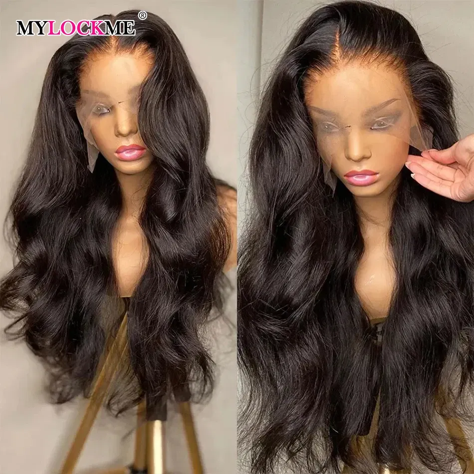 Color: #1B, Ships From: CHINA, Stretched Length: 26inches, Density: 150% - 13x6 13x4 Body Wave Glueless Wig HD Transparent Lace Front Wig Human Hair Pre Plucked Brazilian 4x4 Lace Closure Wigs For Women