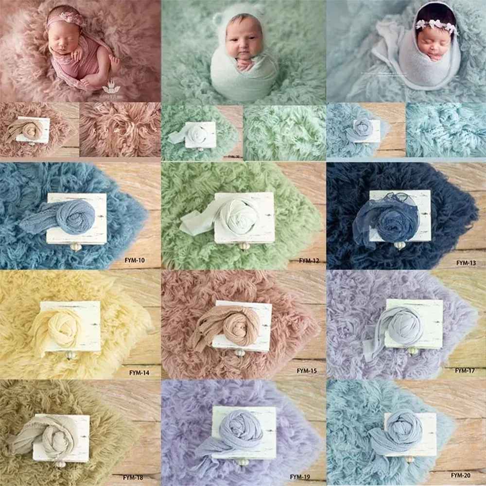 Color: WHITE, Size: Option 1 - Photography for Newborn Props Accessories Pure Wool Mats Background 100% Greek Wool Blanket Studio Photo Plush Blanket 90x150cm