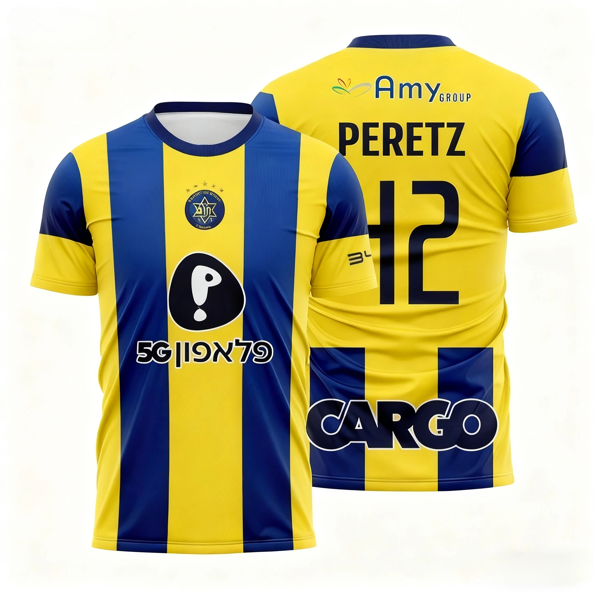 Color: Blue, Size: 9M - The Latest Breathable Men's and Women's T-shirts for The Daily Training of Maccabi Tel Aviv Football Club in 2026