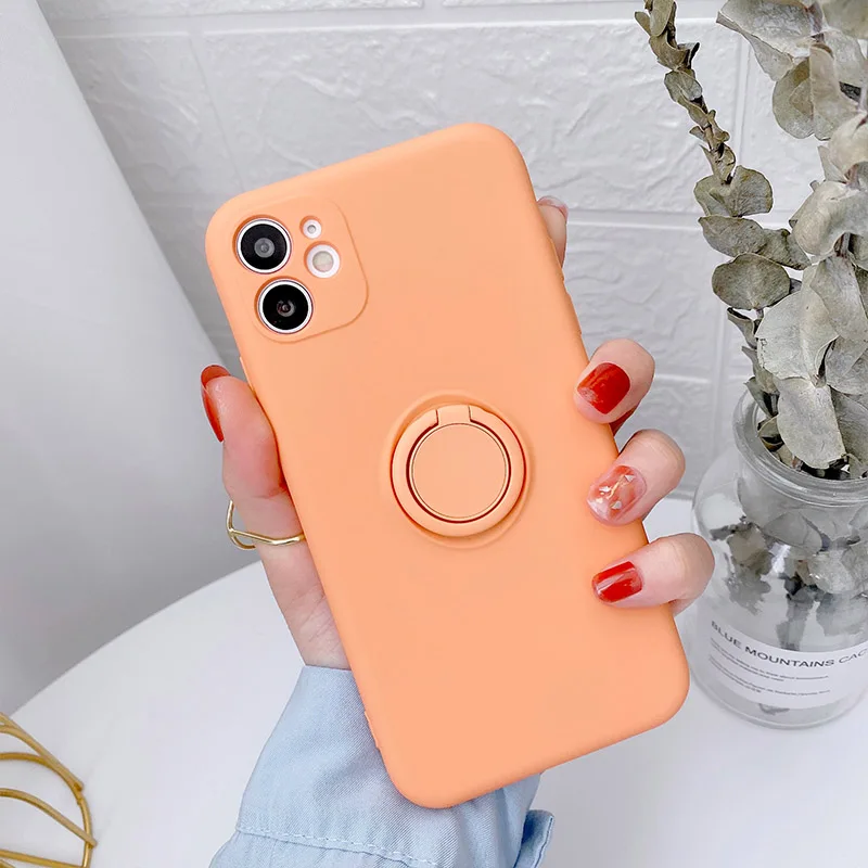 Color: cream, Compatible-Phone Models: For iPhone 15 Pro, Ships From: CN - With Ring Holder Shockproof Case For IPhone 16 15 14 13 12 11 Pro Max Silicone TPU Soft Back Cover