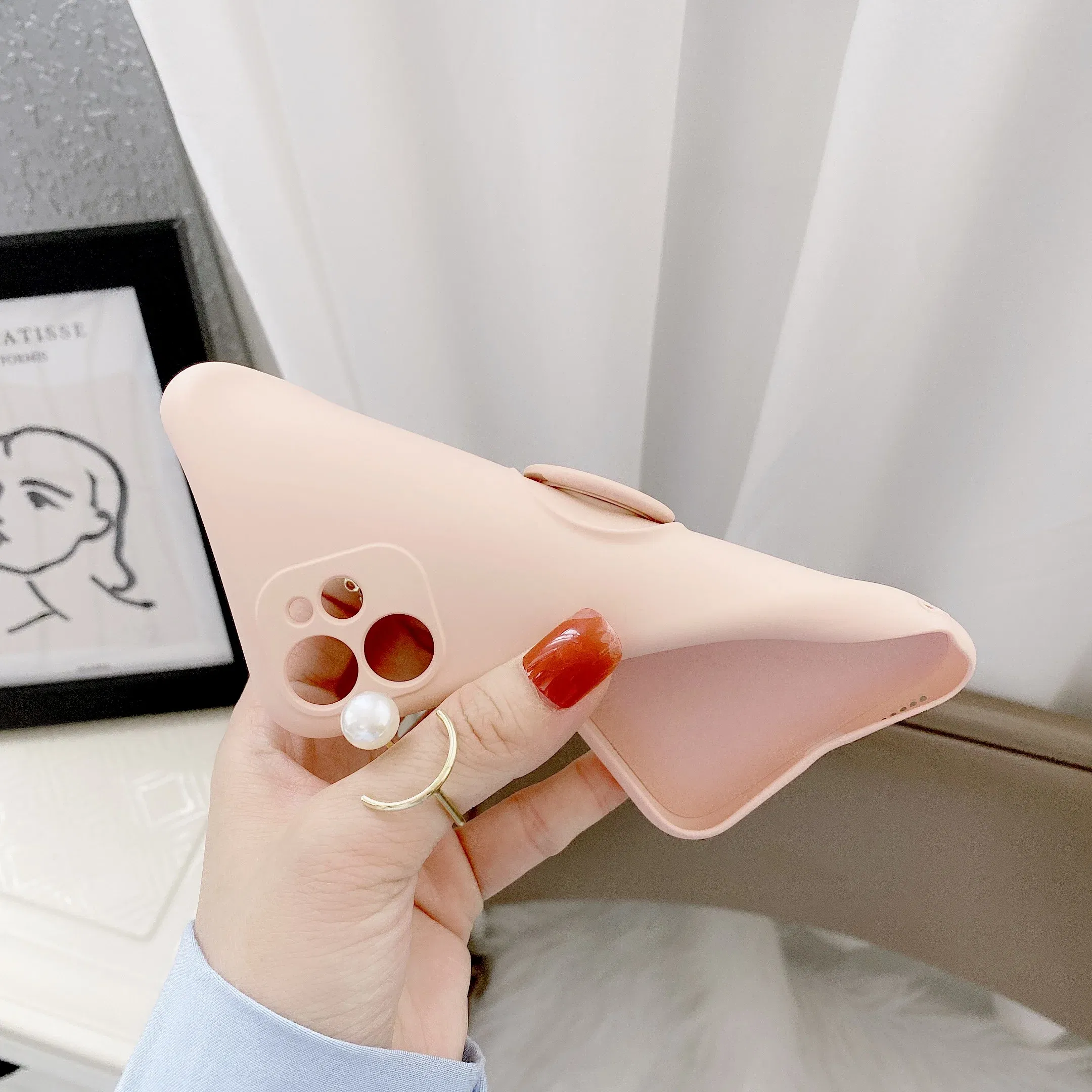 Color: cream, Compatible-Phone Models: For iPhone 15 Pro, Ships From: CN - With Ring Holder Shockproof Case For IPhone 16 15 14 13 12 11 Pro Max Silicone TPU Soft Back Cover