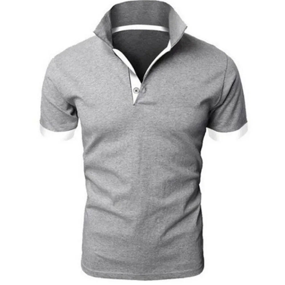 Color: Blue, Size: XXL - Men's Short Sleeve Polo Shirts Casual Slim Fit Basic Designed Shirts Quick-drying Anti-wrinkle Tops