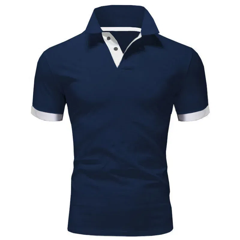 Color: Blue, Size: XXL - Men's Short Sleeve Polo Shirts Casual Slim Fit Basic Designed Shirts Quick-drying Anti-wrinkle Tops