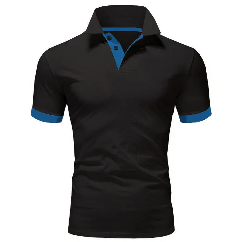 Color: Blue, Size: XXL - Men's Short Sleeve Polo Shirts Casual Slim Fit Basic Designed Shirts Quick-drying Anti-wrinkle Tops
