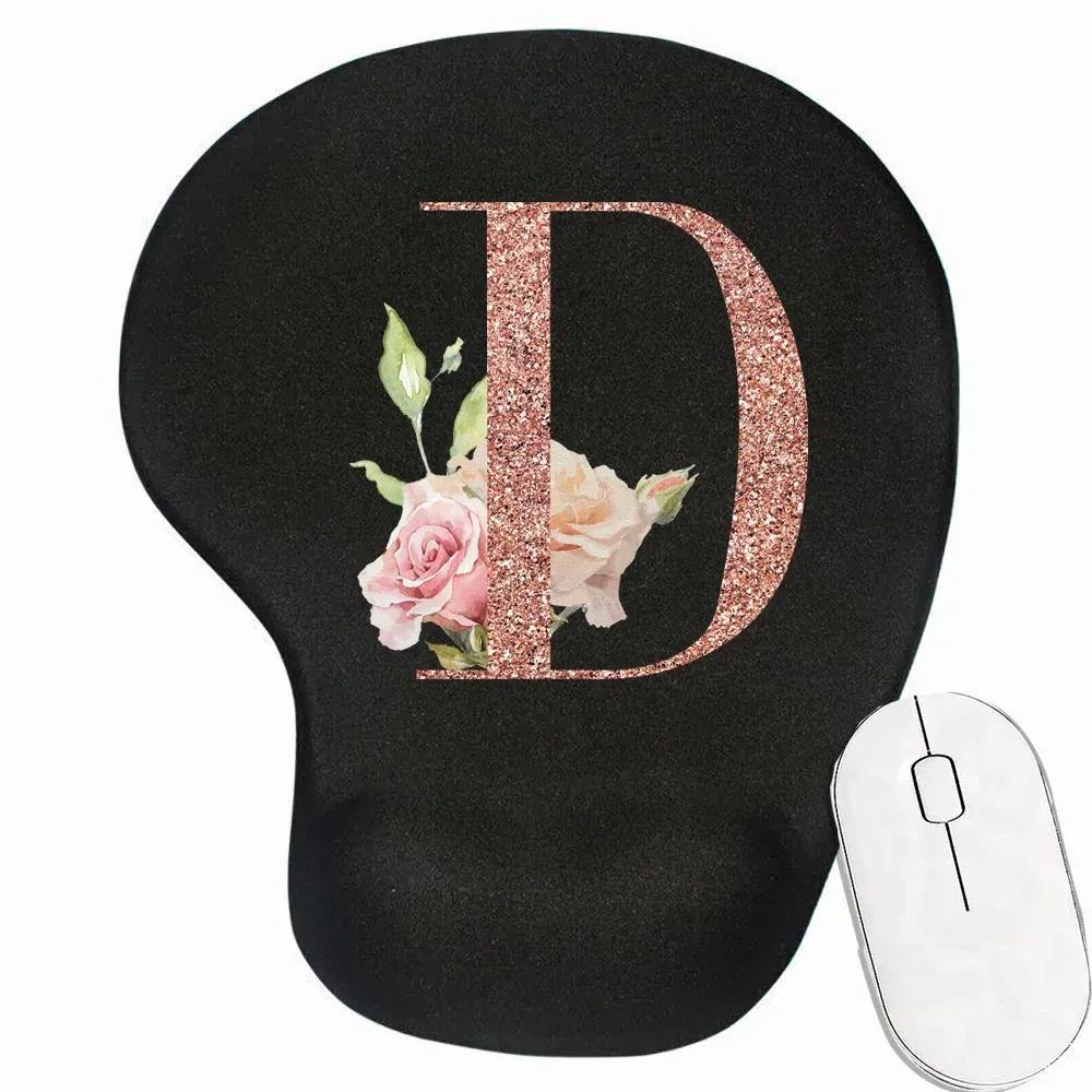 Color: Pearl white - Mouse Pad Desk Mat for PC Laptop Ergonomic Non-Slip Mousepads Wrist Pad Rose Gold Series Office Accessories Mouse Mats