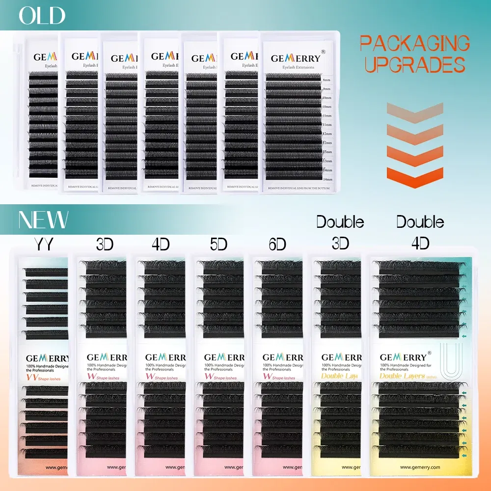 Color: Lighet Green, Curl: C, Thickness: 0.07mm, Length: 12mm, Ships From: CHINA - Gemerry YY Shaped Eyelash Extension Automatic Flowering W Shape Bloom 3D 4D 5D 6D 8D Premade Fans Eyelash Makeup Volume Lashes