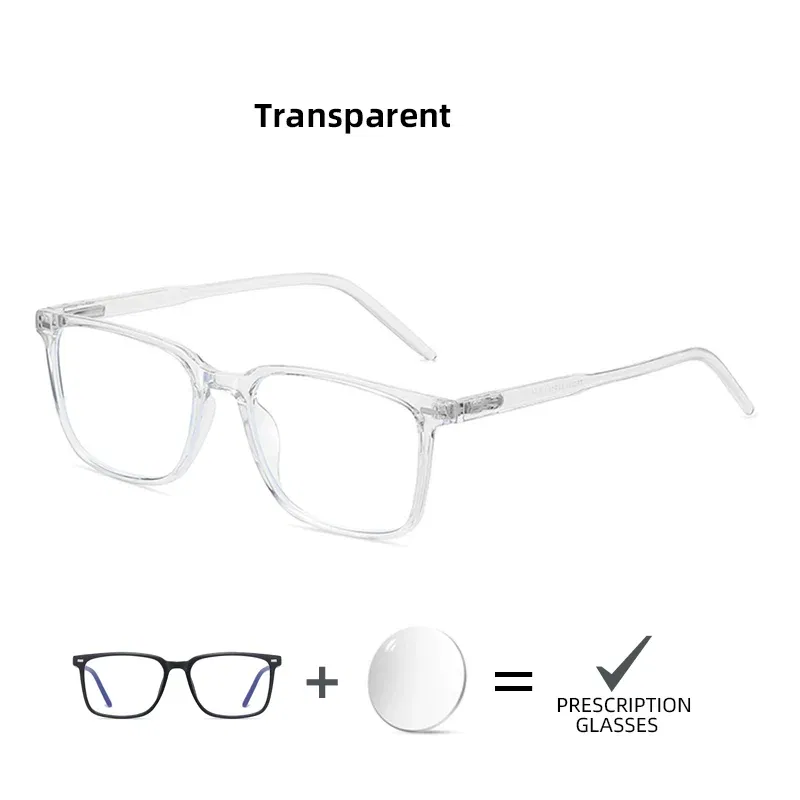 Frame Color: black, Prescription Type: Single Version, Lens Index: 1.61, Lens Function: None - VIVIBEE Customized Prescription Glasses Men TR90 Matte Black Square Myopia Eyewear Optical Classic Astigmatism Eyeglasses