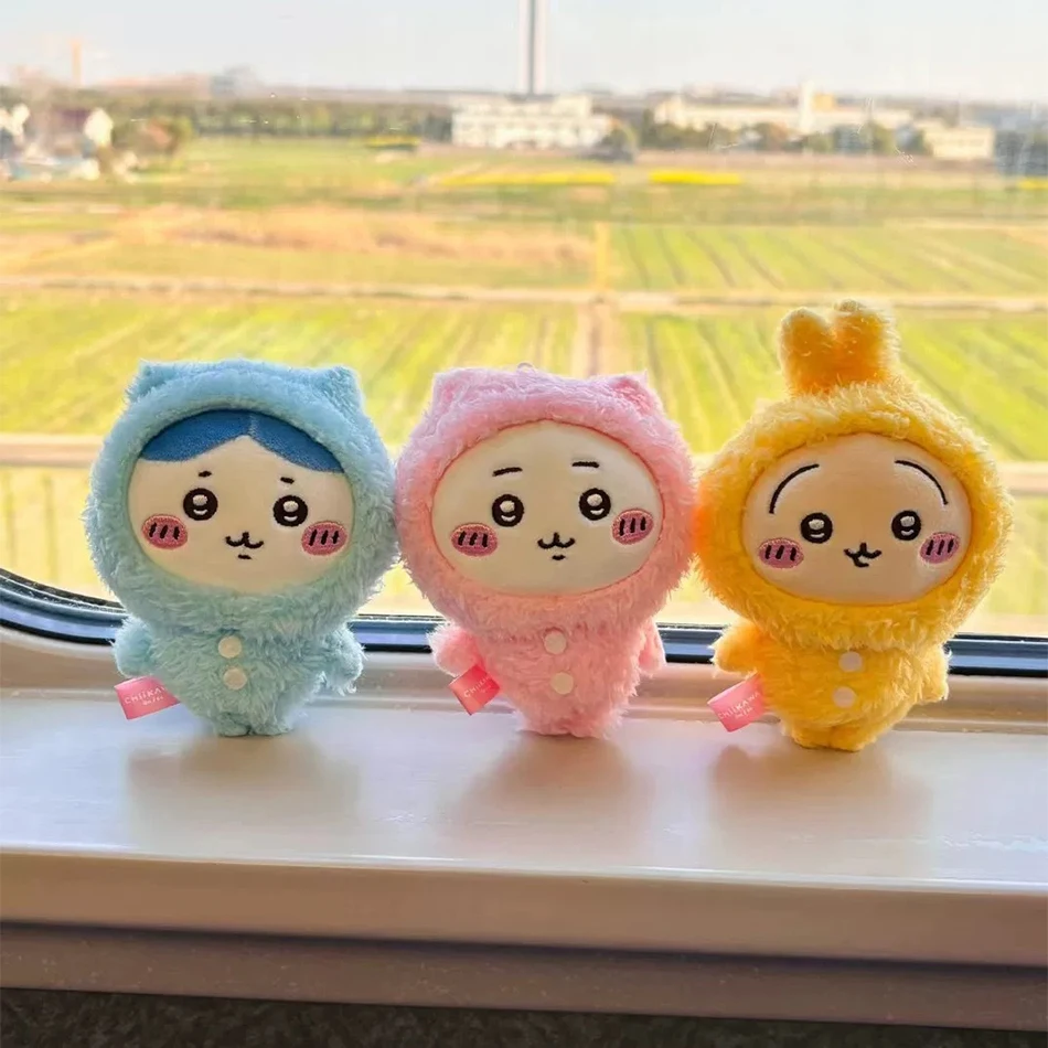 Color: WHITE - MONISO Chiikawa Doll Anime Cute Pajama plush pendant Hachiware Cartoon Bag Pendant Keychain Plush Doll Pendant Toy Birthday Gift
