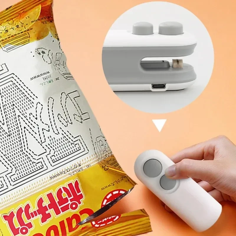 Mini Bag Sealer with Cutter - Rechargeable Handheld Heat Sealer