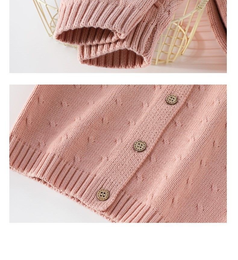 Baby Girl's Knitted Sweater and Cardigan Top