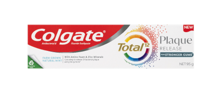 Colgate Total Plaque Release Farm-Grown Natural Mint Toothpaste 95g